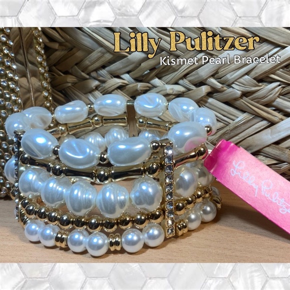 Lilly Pulitzer BRACELET NWT PEARL KISMET BEADED ⭐️  Stretch STUNNING!  ⭐️ - Picture 7 of 13